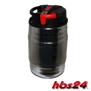CO² Fass 5 Liter Silber/Schwarz/Rot mit CO²-Regelung und bedruckter Zapfanleitung by hbs24